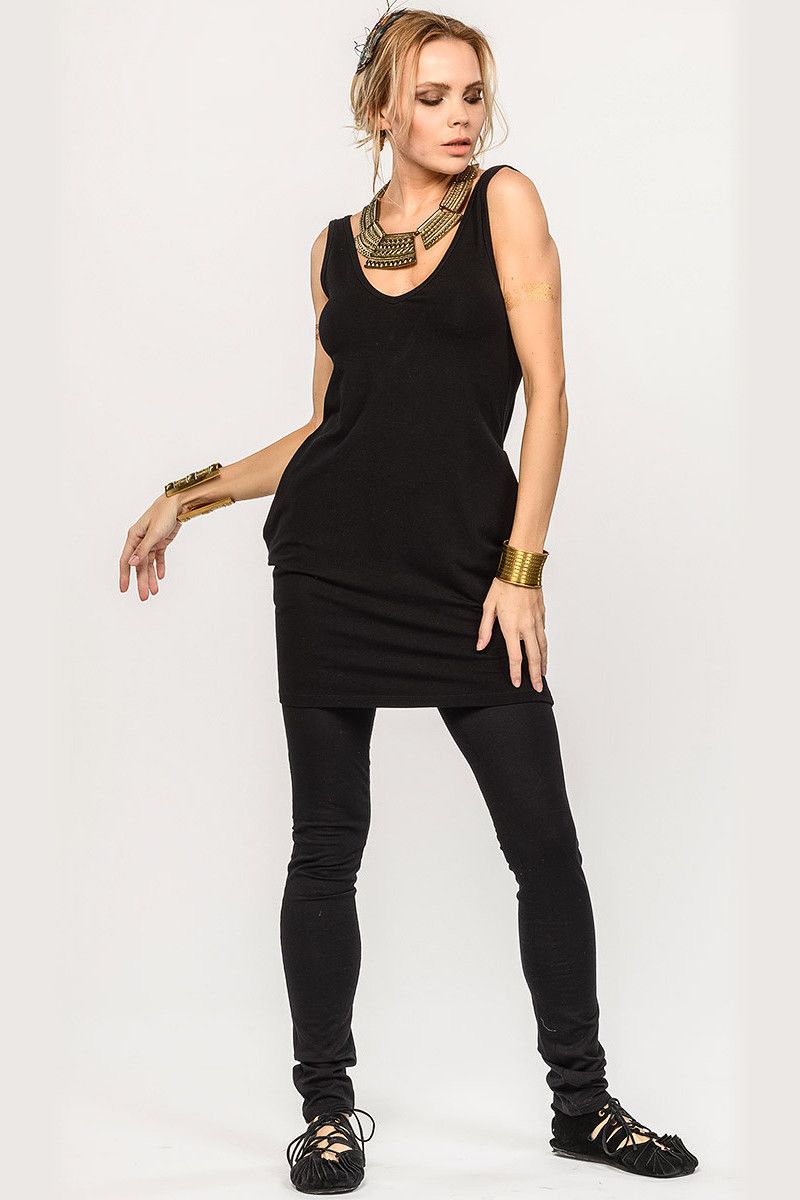 Черная туника из бамбука Лантана