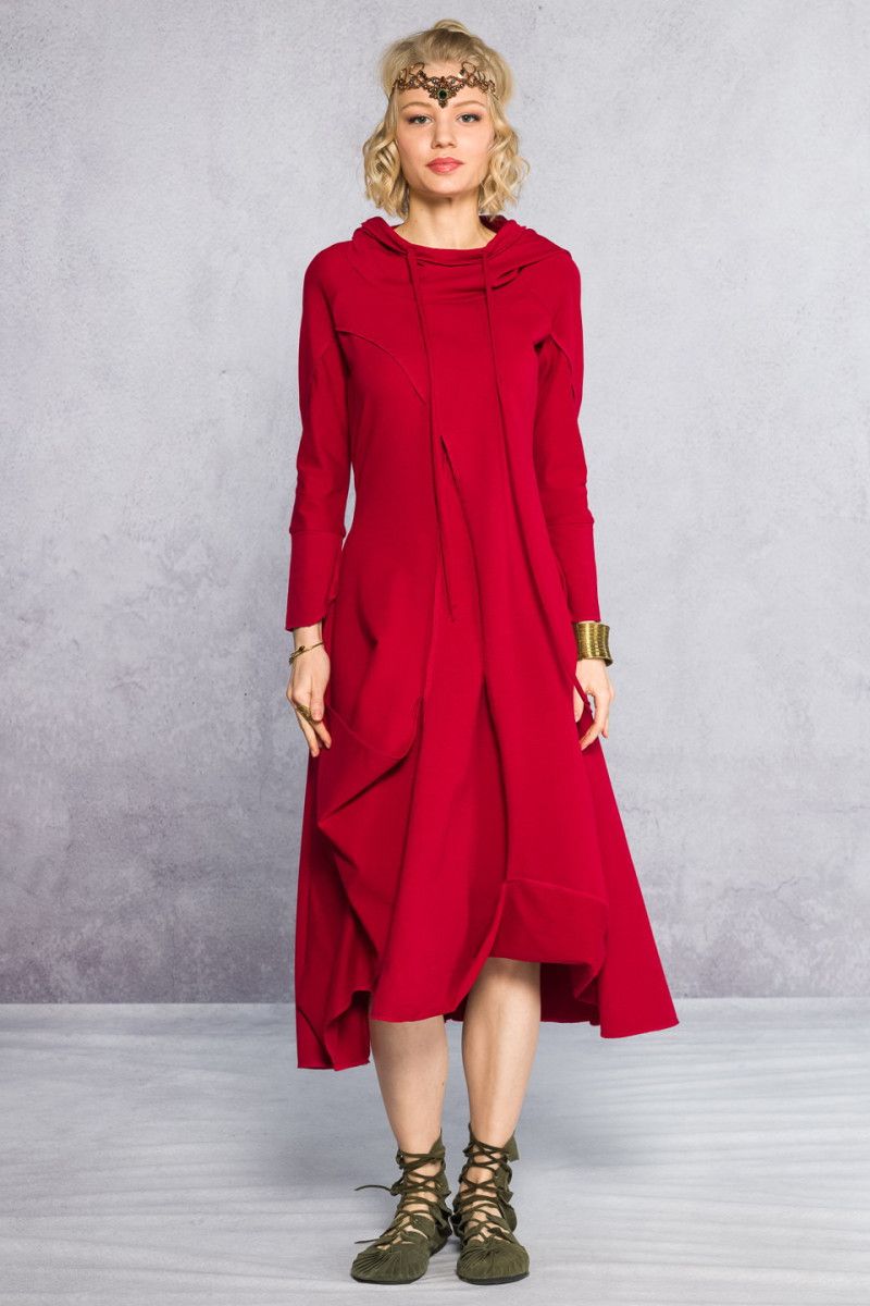 Женское красное платье Акито