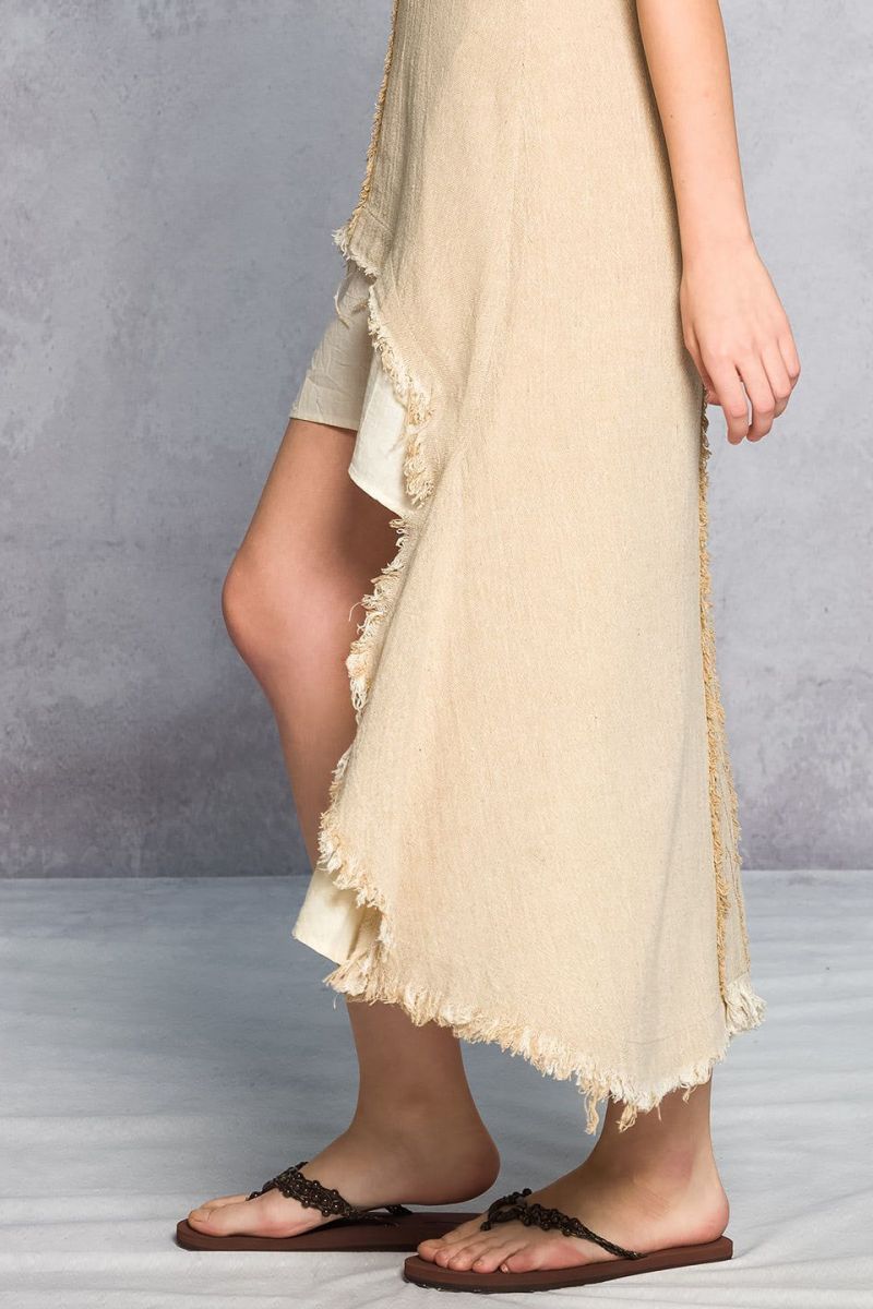 Бежевое платье в этническом стиле Покахонтас