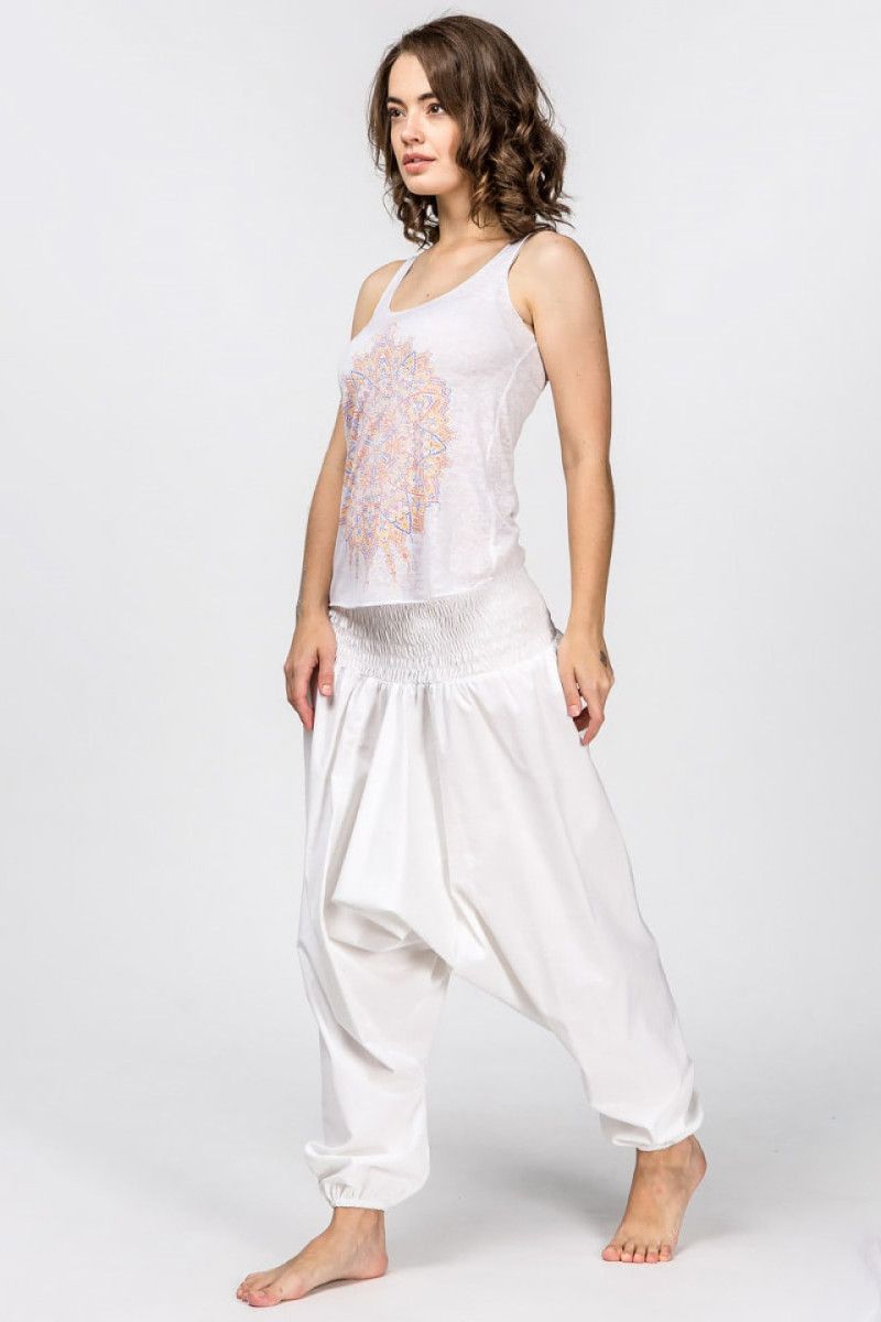 Белые свободные штаны «Пиерис»