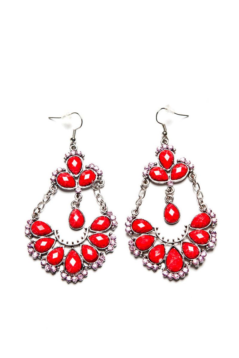 Серёжки красные Полукруг