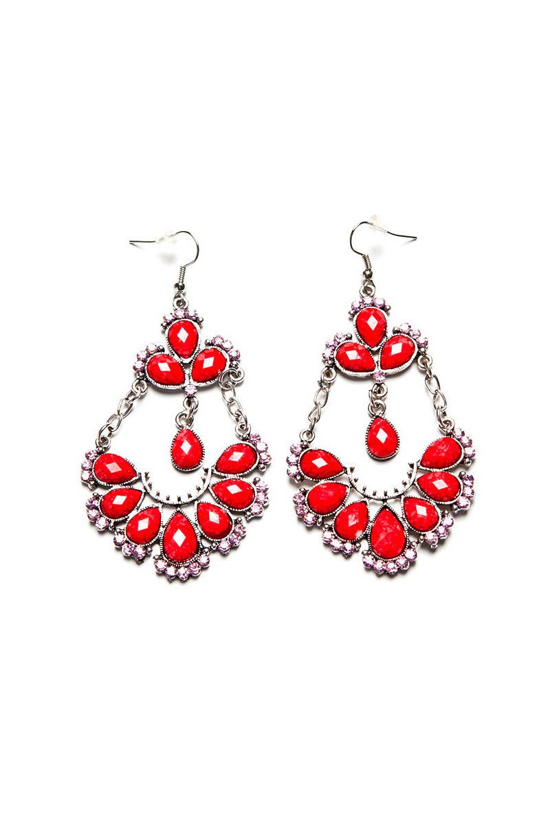 Серёжки красные Полукруг