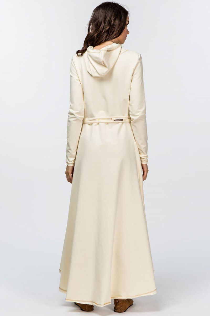 Утепленное кремовое платье