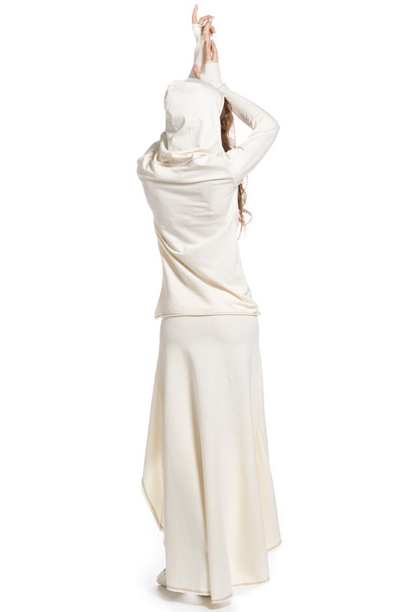 Утепленная асимметричная юбка