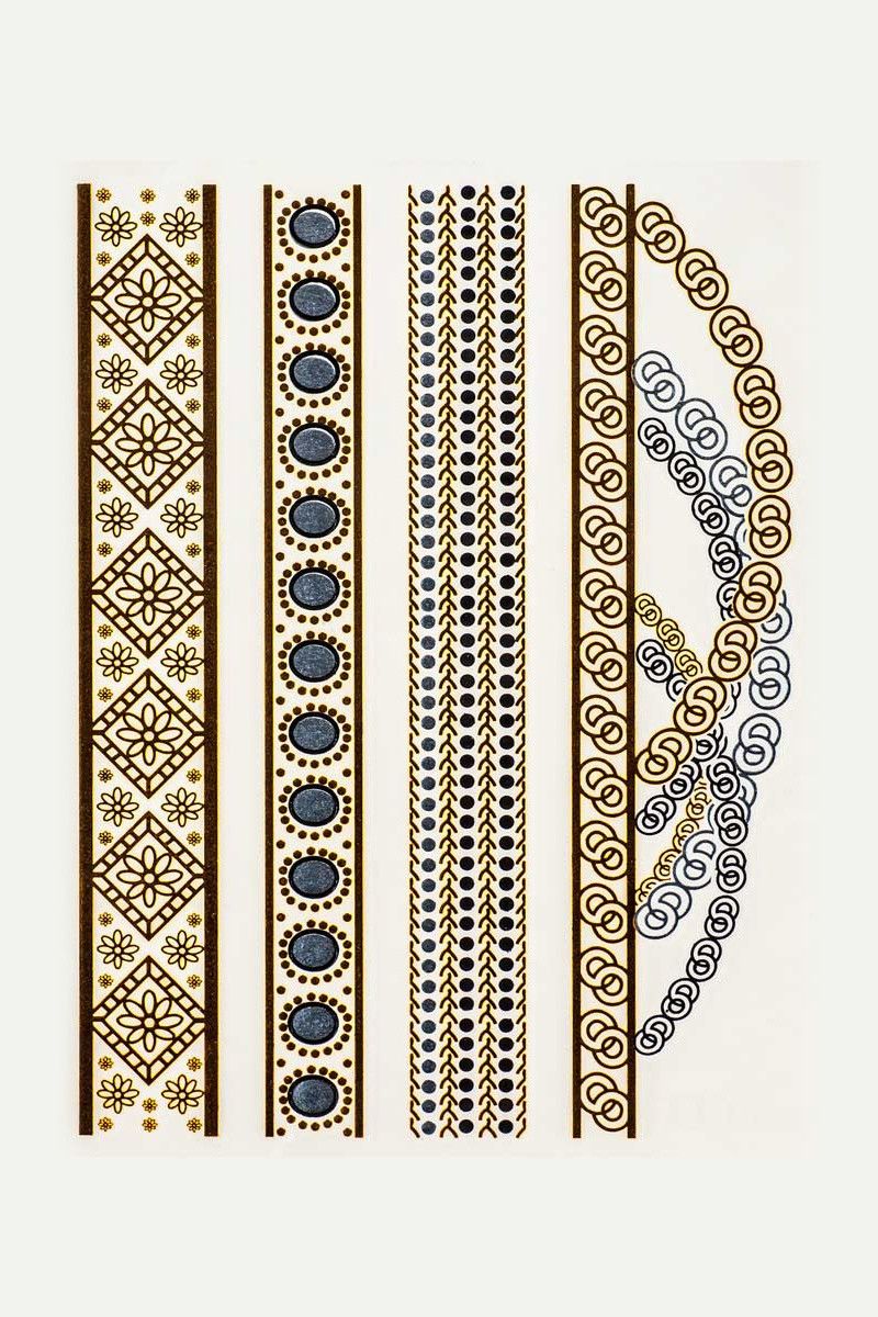 Флэш тату Золотые орнаменты